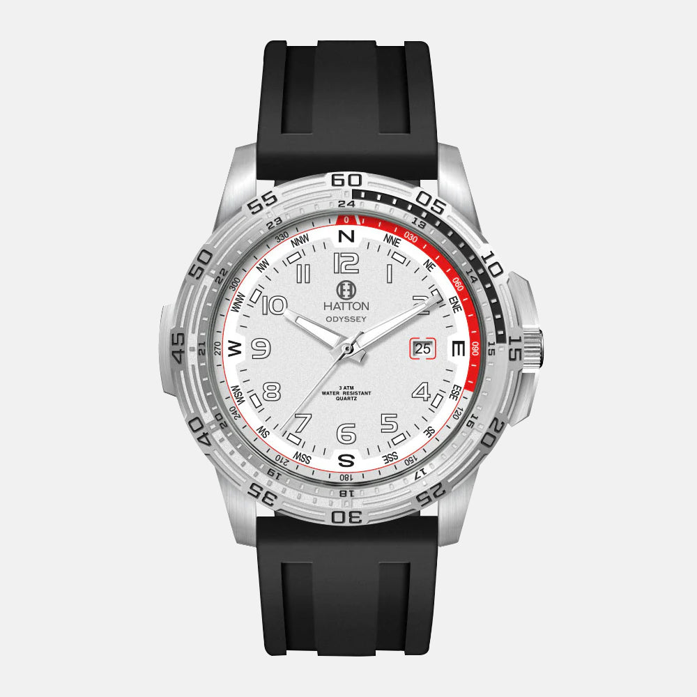 Hatton Odyssey 30M 46mm Quartz - Silver/Red - Pre-Order