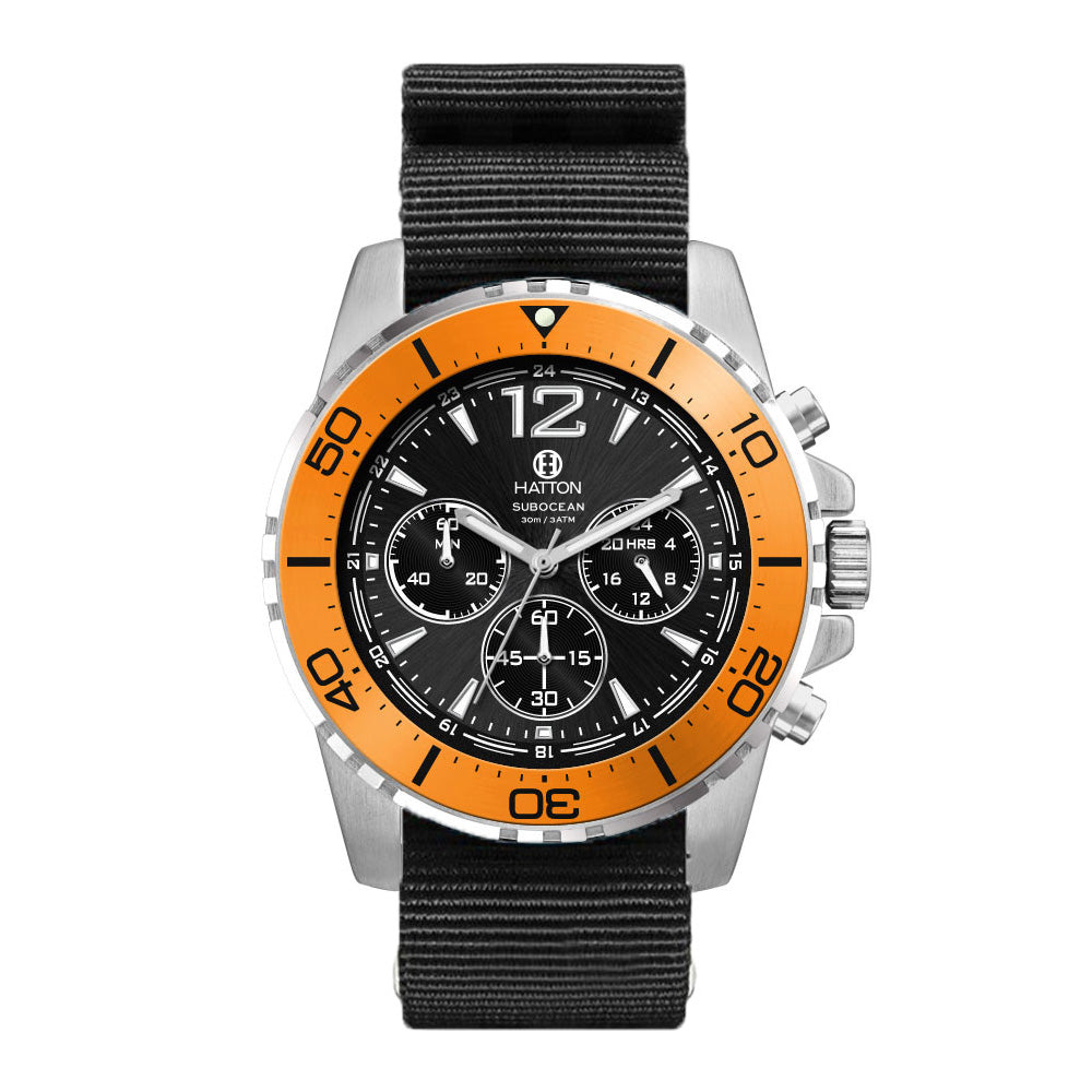 Hatton Subocean 30M 44mm Chronograph LE - Nato Black Strap