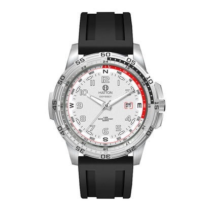 Hatton Odyssey 30M 46mm Quartz - Silver/Red - Pre-Order