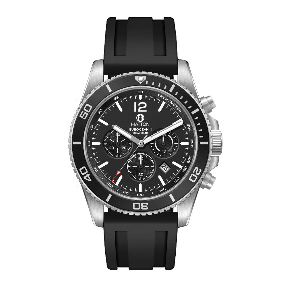 Hatton Subocean II 100M 42mm Chronograph - Black/Black