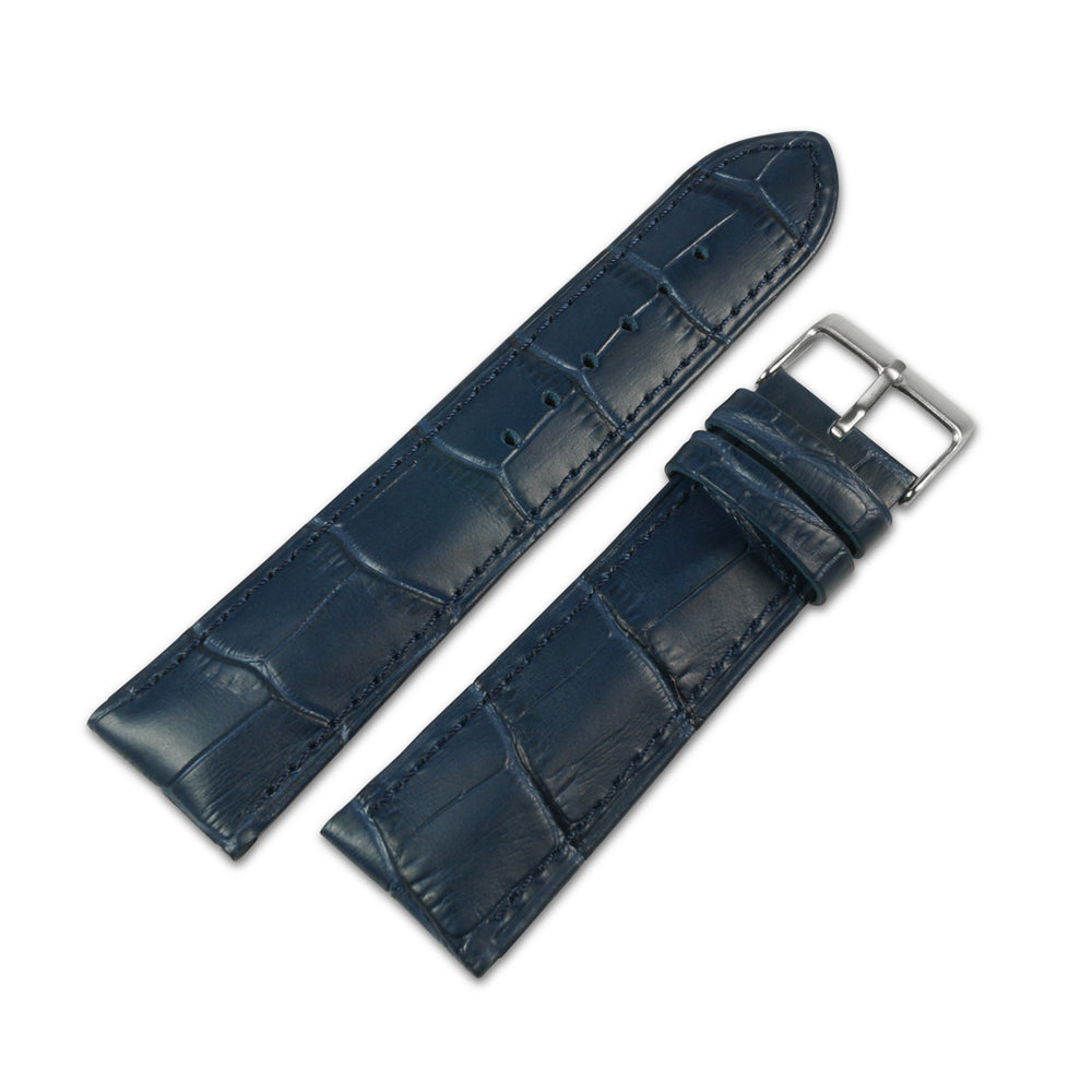 Blue Leather Watch Strap - 22mm