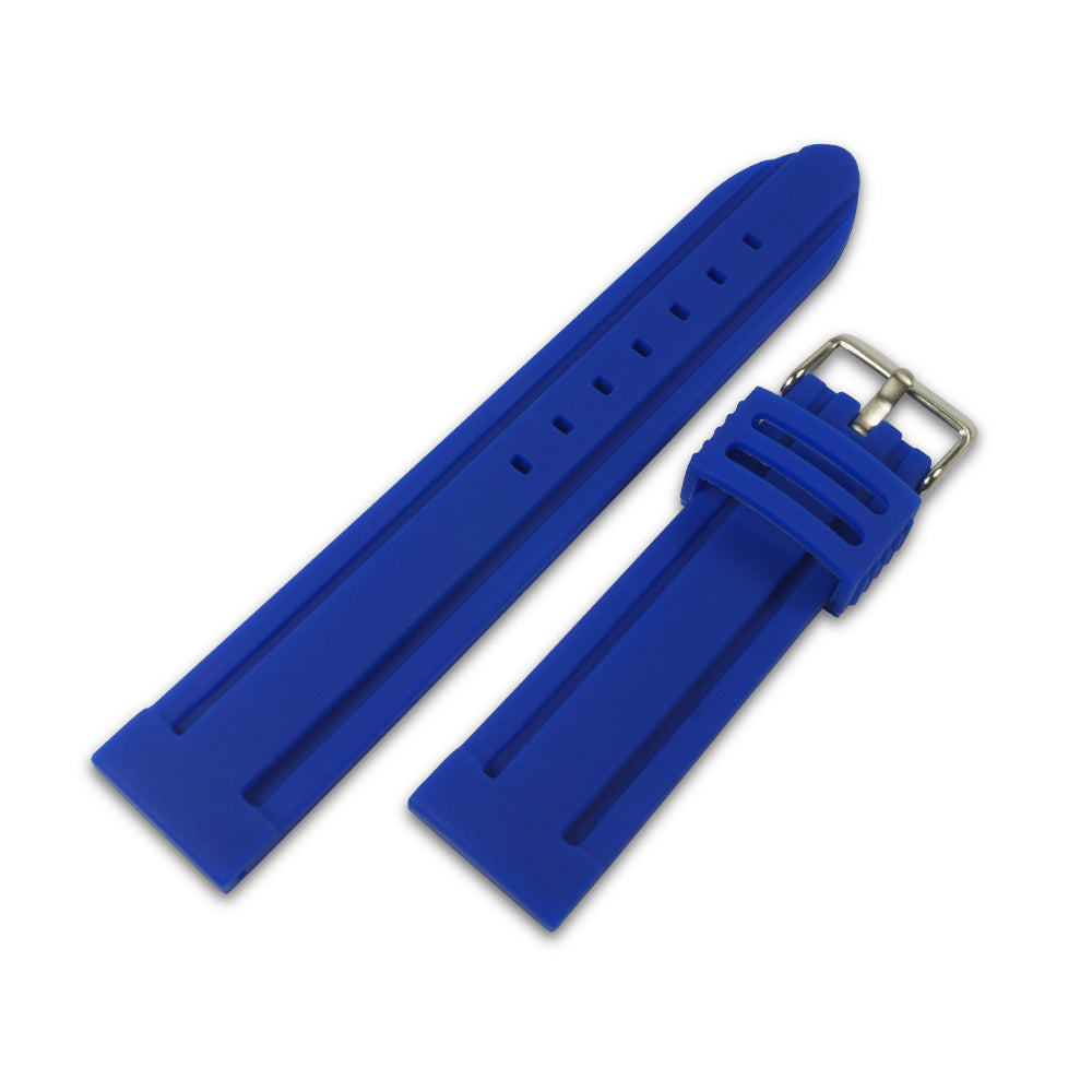 Blue Rubber Watch Strap - 22mm