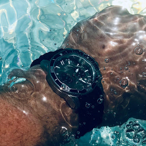 Hatton Diver Chronograph Watch worn in water